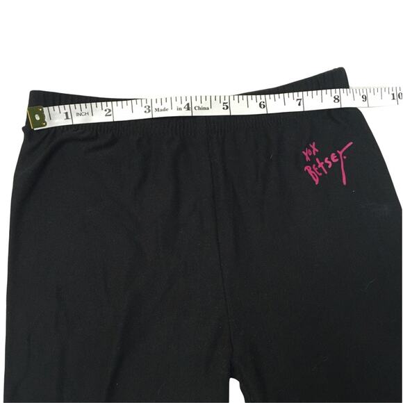 Betsey Johnson Legging Black Pink Logo Elastic Waist Stretch Pant Little Girls 5 - Picture 4 of 7